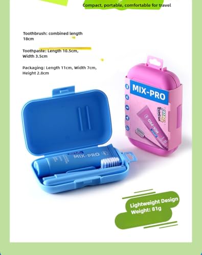 Vonmerie Reiseset–Zahnbürste,reisezahnbürste,Klappbar Reise Set,Travel Toothbrush,Mini Zahnbürste,Für Erwachsene und Kinder geeignet(Blau)
