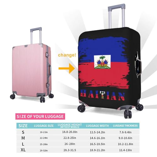 Travel Luggage Cover Vintage Haiti Haitian Flag Fashion Washable Baggage Suitcase Protector Fit For Luggage Medium 5