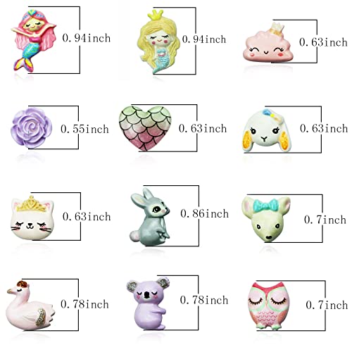 Spiritlele 12 Pairs Cartoon Bear Clip On Earrings Set Resin Non Piercing Fake Stud Earrings For Girls Women #TOP6