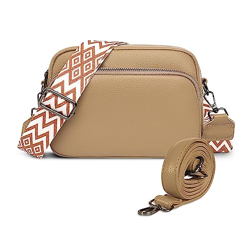 Sac à bandoulière en cuir pour femme petit sac noir avec 2 larges bretelles amovibles