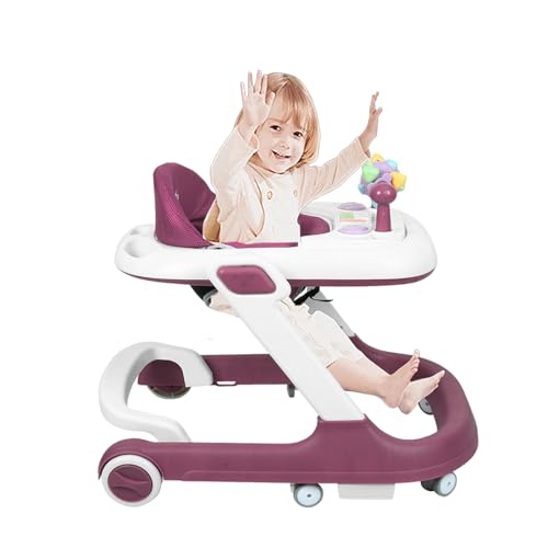 Andador Escalable, Andador Con Actividades, Ajustables, Arco De Actividad Ajustable Con Juguetes Incluidos, Para Bebé De 6 A 12 Meses, 60 X 55 X 70 Cm, Rosa Roja
