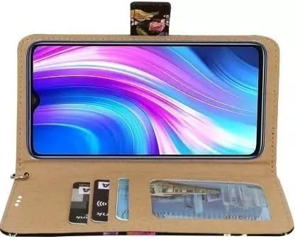 Image of Flip Cover Compatible for Poco C55 Flip Cover Poco C55 Cover Executive Rose Black, Magnetic Closure