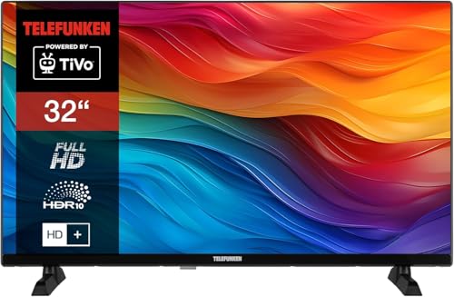 TELEFUNKEN Fernseher 32 Zoll Smart TV Powered by TiVo (Full HD, HDR, Triple-Tuner, 6 Monate HD+ inkl.) D32H750N1CWI