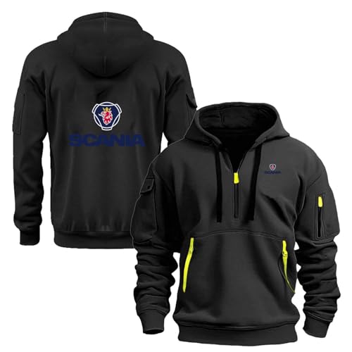 WZYRZ Herren Hoodie Tops Outdoor Hoody Für SCANIA Pullover Sweatshirts Langarm Activewear Halbreißverschluss Trainingsmantel Kapuzen Langarmjacke H-m