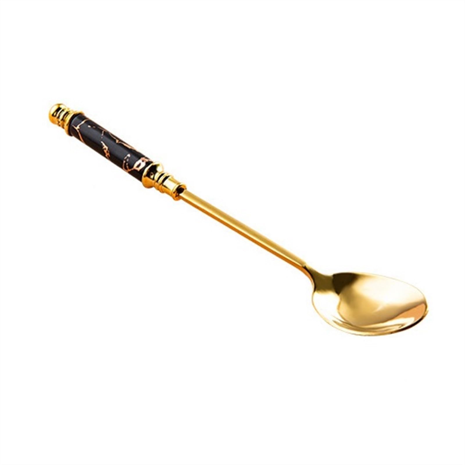 Cucchiaio da zuppa, cucchiaini caffè Espresso, Set 2, Piccoli in Acciaio Inossidabile, tazzina 5,7 Pollici for tè, Dessert, antipasto, Cucchiaio for Gelato(Black)