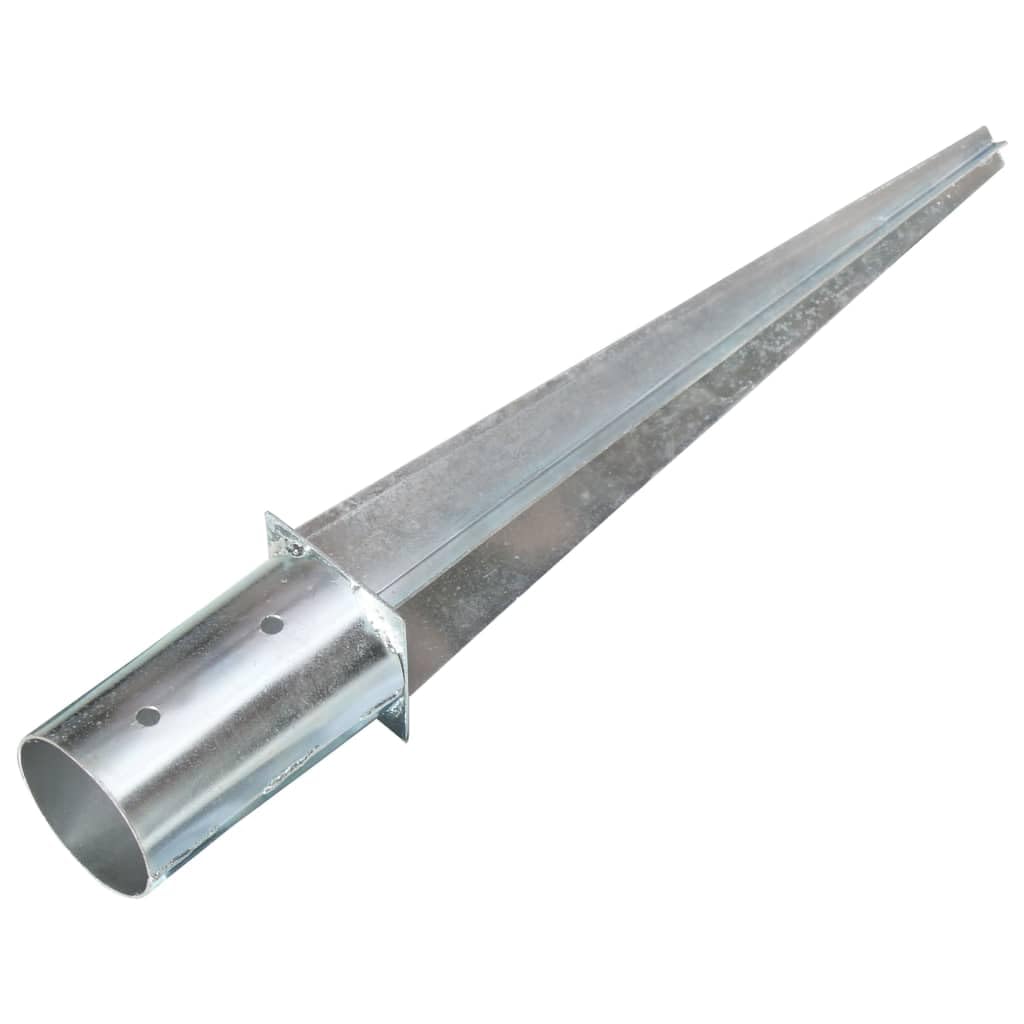 Estacas de acero galvanizado 6 unidades 8 x 61 cm plateadas con agujeros preperforados para un anclaje seguro para valla de jardín, cenador, sombrilla y montaje en invernadero