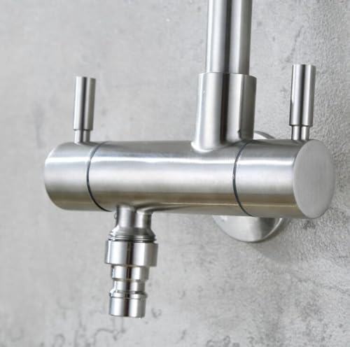 Robinet de cuisine mural inox 304 durable double commande avec douchette - 6