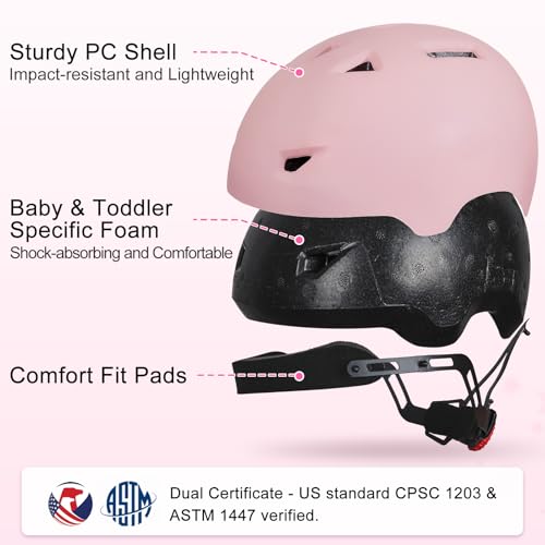 Image of Toddler Helmet, Baby Infant Kids Bike Helmet for Kids Age 1-3 /2-4 /3-5 /5-8 Adjustable Toddler Bike Helmets for Boys Girls for Scooter Skateboard Cycling