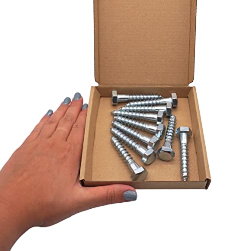 SKIR'CO (10 pcs) DIN 571 Zinc Plated Steel Hexagon Head Wood Screws M10 x 60 mm, Coach Screws, Hex Screw, Lag Bolts - Image 4