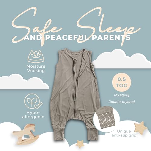 Image of Toddler Sleep Sack Sleeveless Wearable Blanket | Soft, lightweight design with adjustable foot cuffs, anti-slip grips, and all-night comfort for active little sleepers.
