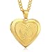 Stunning Gold Tone Heart Shape Locket Pendant With 28" Chain