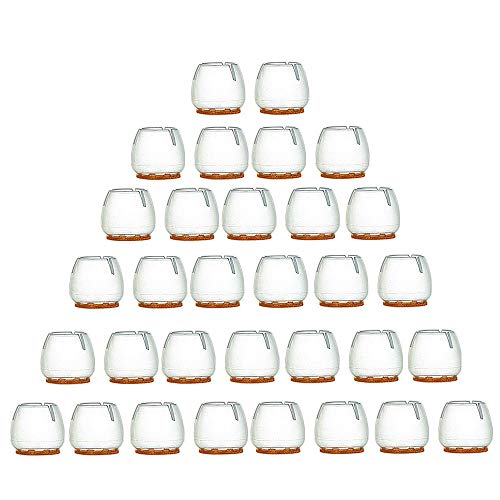 Vordas 32 Piezas Tapas para Las Piernas de la Silla, Protectores de Piso para Pata de Silla para el Suelo para 25 – 29 mm Patas Redondas