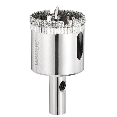 PATIKIL 1-3/16" 30mm Diamond Hole Saw with Center Drill Bit for Glass