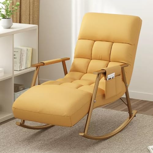 Chaise à bascule moderne à coussin doux et finitions épurées pour salon