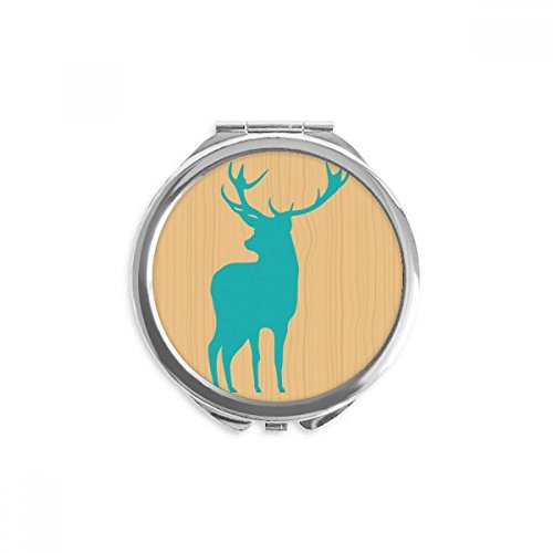 Miroir maquillage de poche compact cerf bleu pour corriger les imperfections en voyage