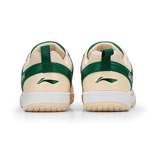 Image of Li-Ning Ultra Speed Non-Marking Badminton Shoe|Indoor Sports|Stability Heel, Prototypical Sole, Lightweight Shoe (Novelle Peach /Green,UK 10)