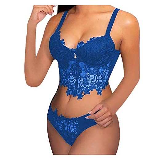 Finebo Conjunto de lencería de Encaje Bordado Sexy para Mujeres Sexo, Sujetador de Encaje Bordado Lencería Sexy Sujetadores Tangas Teddy Babydoll Ropa Interior Tanga Conjunto Ropa Interior
