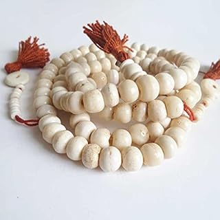 Bro814 Tibetan Rosary 108 White Yak Bone Prayer Beads Mala Man Amulet Necklace Buddhist 8mm 10mm - (Item Diameter: 108x8mm 27.5in)