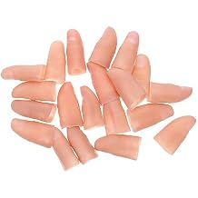 20pcs Realistic Fake Finger Cot Props for Stage Conjure Trick Tools Soft Small Thumb Tips Nails for and Beginners