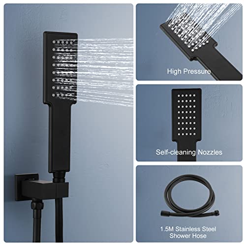 Nwiass Thermostatic Shower System, 24 Inch Led Ceiling Rainfall Atomizing Smart Shower System With Handheld Spray, Luxury Full Body Shower System Set #TOP3