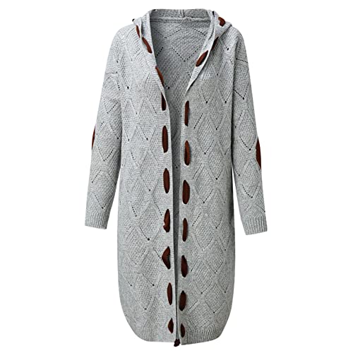 Casaco feminino inverno outono longo crochê tricô cardigã frente básico casaco feminino 2023, V-H58