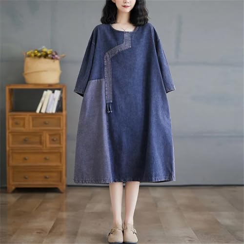 Robe longue en denim patchwork : finis les vêtements inconfortables