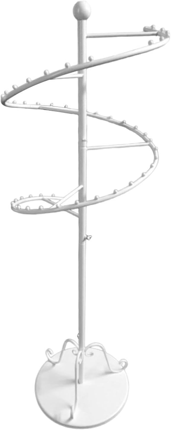 HouseVibe Underwear Display Stand with 45 Hooks for Retail Use, Spiral Bra and Panty Hanger Rack, 59.06inch Height Floor Standing Garment Organizer- White