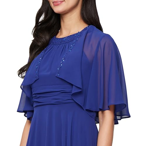 Image of S.L. Fashions Women's Chiffon Mother of the Bride Jacket Dress with Beaded 3 /4 Sleeves and Neckline (Plus Size)