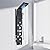 AlenArt Wall Mount Stainless Steel LED Shower Panel Tower System, Rainfall Waterfall Shower Head, Hydroelectricity Display with Massage Jets,Black