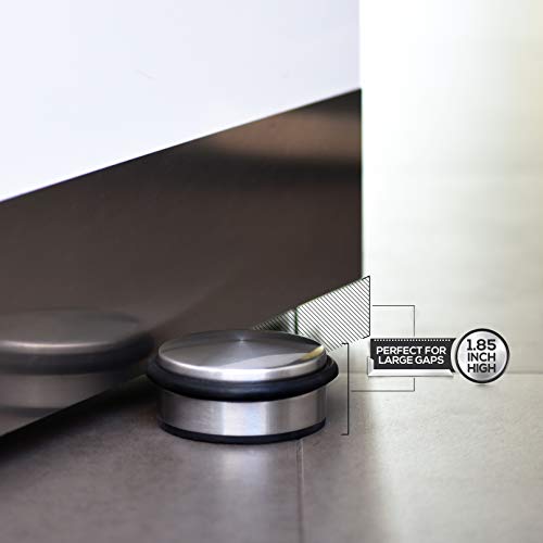 Stainless Steel Door Stopper (3 Pack) 4"X1.85"– Premium Sofihome Top Durability Door Stops With Silica Gel Treads – Stylish Decorative Heavy Duty Door Stop For Draft Stopping And Floor & Wall Safety #TOP5