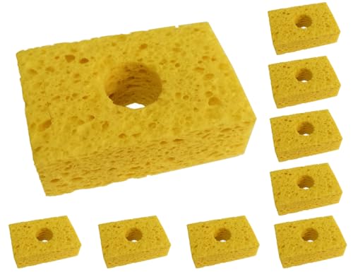 Image of Thermaltronics SPG-10 Yellow, Soldering Sponge, (3.2 inch X 2.1 inch) (10 Pack) interchangeable for Metcal AC-Y10