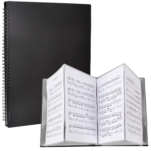 A4 Sheet Music Folder, 4 Page Expand, Writable Choir Folder, Music File Display Folder Presentation Binder for Piano Guitar Violin Paper Document Music Lovers Students Use