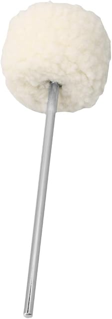 BQLZR 19.4x0.6cm White Stainless Steel Shaft Bass Kick Drum Beater Felt Pedal Beater Head for Percussion Drum Hammer