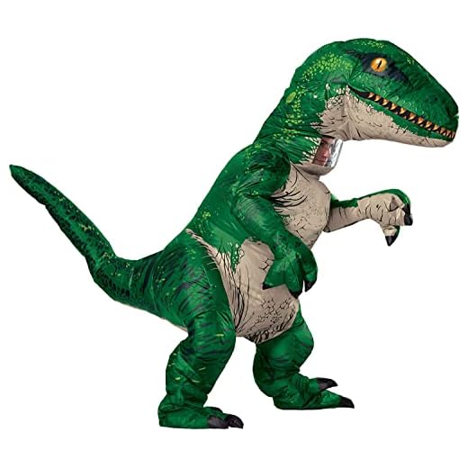 Jurassic World - Disfraz Hinchable de dinosaurio Velociraptor para dulto, Talla única (Rubie's 820883)