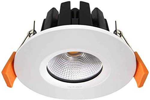 Long Life Lamp Company 6w Modern LED Recessed Fire Rated Ceiling Down Light IP65 Warm White 3000k