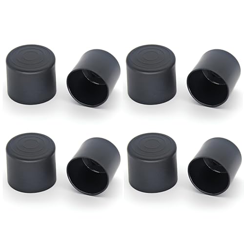 Image of 8 Pack 1 inch(25mm) Round Plastic Tubing Plug,Black End Caps for Metal Tubing,Hardware Plugs, Fences, Glide Protection from Chair Legs and Furniture