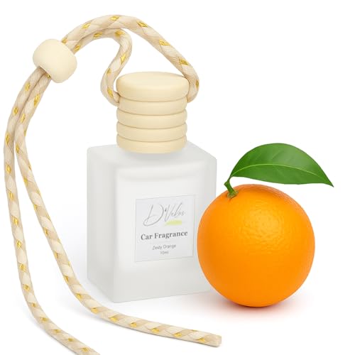 Image of D'Velas 40 Ml Car Fragrance Diffuser Set Long-Lasting Upto 120 Days | Zesty Orange | No Paraben | 10 Ml Wooden Lid Bottle with 30 Ml Refill | Perfume Diffuser | Odor Eliminator for Car Interior