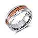 Produktbild Bling Jewelry Koa Holz Inlay Titanium Hochzeit Band Ringe Für Männer Für Frauen Silberton Komfort Fit 8Mm