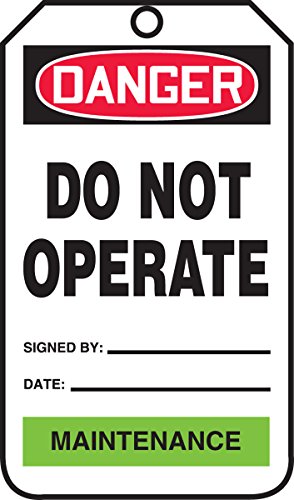 Tag Danger NE pas utiliser étiquette signalisation Accuform