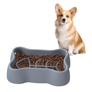 Slow Feeder Dog Bowl, Slow Down Pets Eating, with 35 Strong Suction Cups, Dog Feeding Bowls Prevents Overeating, Puppy Training, Medium, Small Breeds, Wet Dry Food