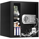 VaultHex Large Safe Box for Home - 3.0 CuFt Heavy-Duty Cabinet with Motion Light & Dual Alarm, Digital Keypad & Override Key, Removable Shelf - Spacious Black Safe for Documents, Laptops, and More