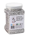 Sweet Eva’s METALLIC SILVER STAR SPRINKLES, Dairy-Free,Gluten-Free,Egg-Free,Soy-Free,Nuts-Free,Vegan
