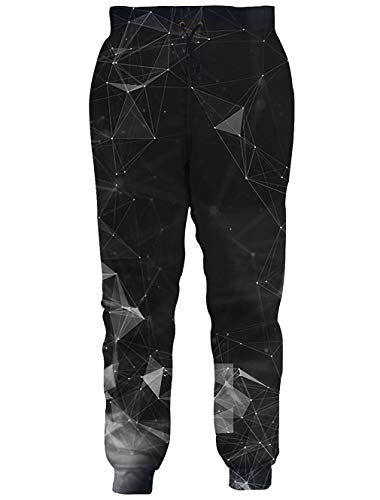 RAISEVERN Unisex Jogger Pants Galaxy Sweatpants Sportswear Diamond Geometry Gym Trousers with Pocket for Men &Women