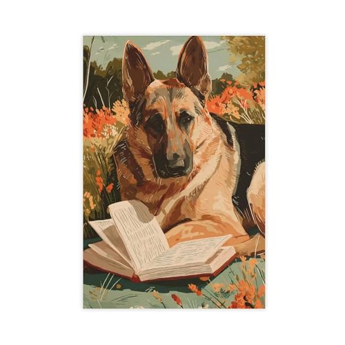 Poster toile chien de berger pour habiller un mur vide de salon moderne