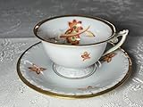 langewiesen 98704 Tee-Kaffee-Set Generisch Langewiesen Porzellan Mokkatasse und Untertasse, 1900-1957, mit Goldrand und Blumen