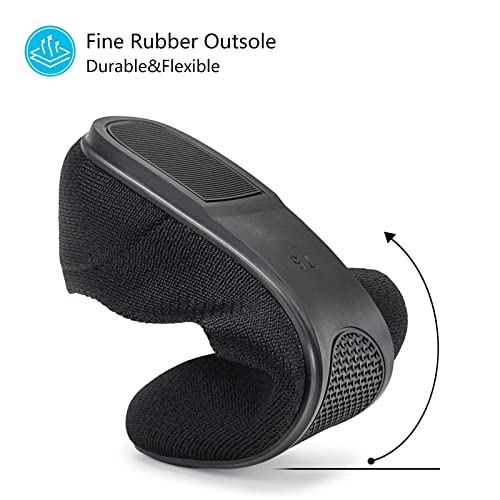 Women’s Knit Ballet Flat Round Toe Slip On Flats Shoes Classic Low Wedge Ballerina Walking Flats Shoes Black, 8 #TOP4