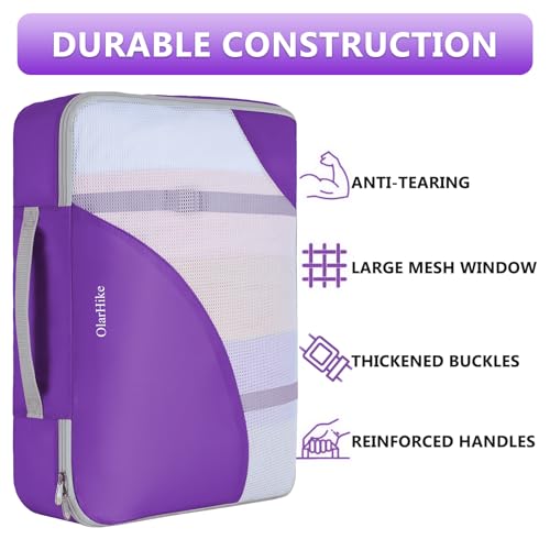 Image of OlarHike 8 Set Packing Cubes for Travel,Gifts for Women Mom,Anti-Tearing Suitcase Organizer,with Over 1000 pcs Mesh Holes,Vacation Essentials & Accessories for Cruise Ship