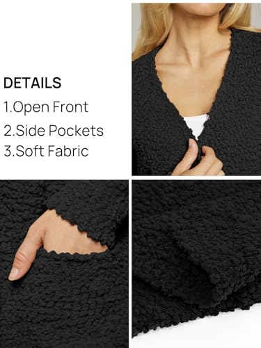 Image of MEROKEETY Women's Long Sleeve Soft Chunky Knit Sweater Open Front Cardigans Outwear Coat