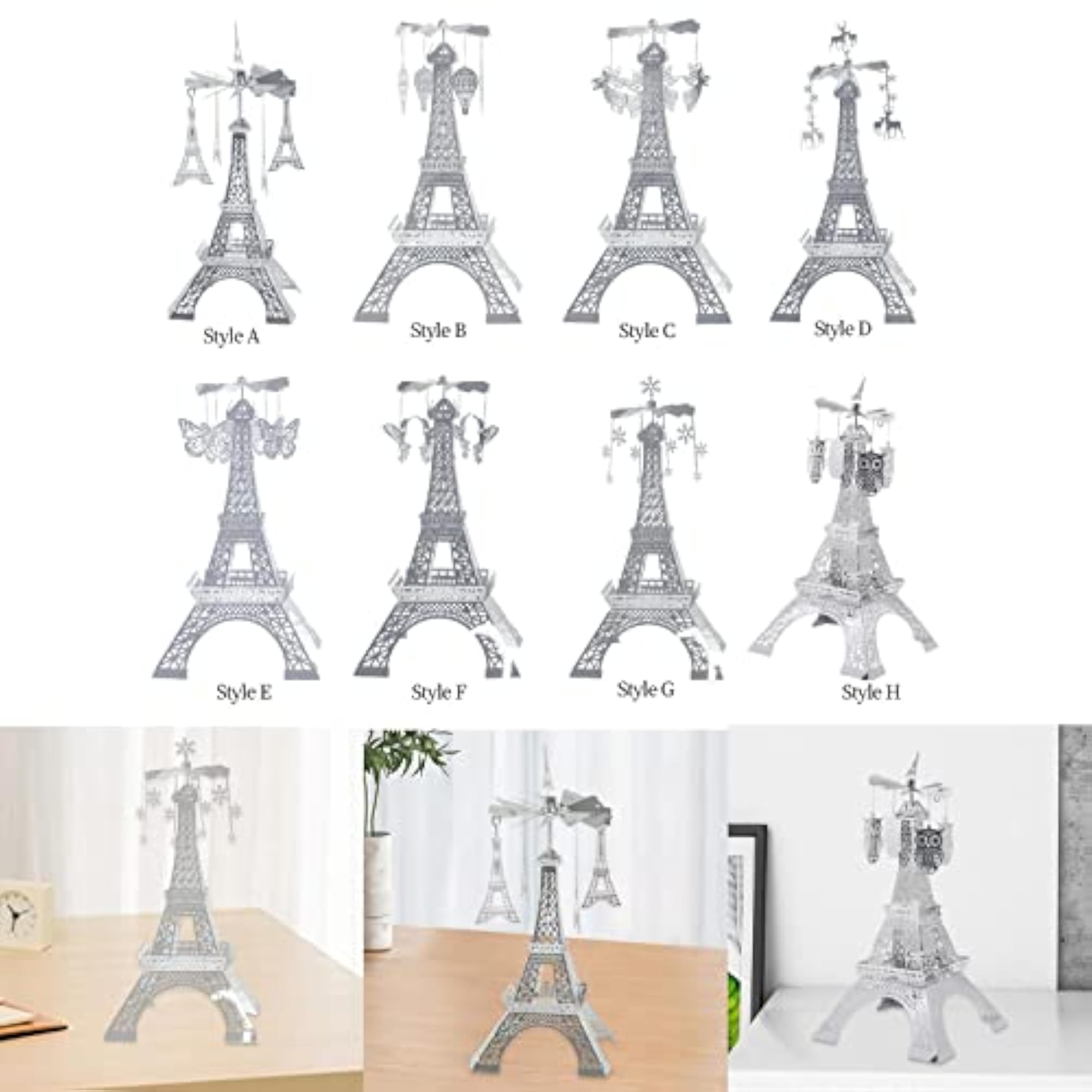 Eiffel Tower Figurine Rotating Candle Holder, Lovely Decor