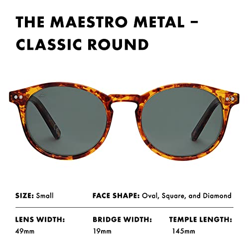 Prive Revaux The Maestro Metal Classic Round Sunglasses – Handcrafted, Polarized Lenses, 100% UV Protection – Men & Women4